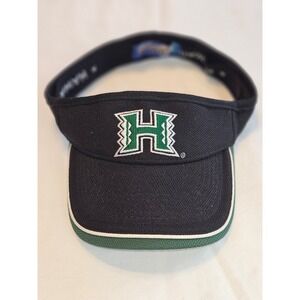 Hawaii Warriors  Headware Black Green H Logo Visor Cap Adjustable